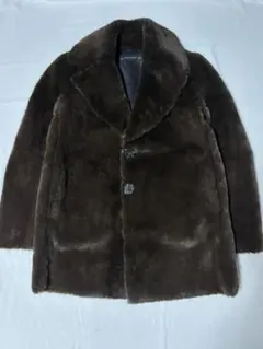 ZARA エコファー　フェイクファー　ダークブラウン ファーコート ボタン付きS