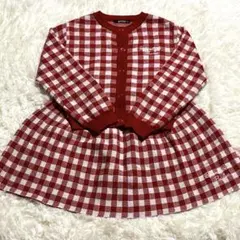 【美品】by LOVEiT ニットアップ 赤 チェックセットアップ130