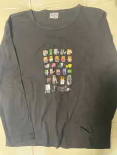 マイクラ　長袖　Tシャツ　子供　黒　男　130