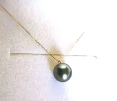 【K18】南洋黒蝶真珠一粒ネックレス♢天然真珠♢高品質♢南洋パール【新品未使用】