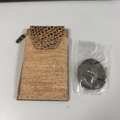 コルク素材 スマホケース ショルダーストラップ付き