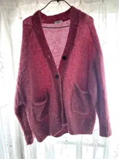 【LOWRYS FARM】ピンクニットカーディガン ボタン付き