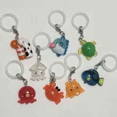 海のいきもの めじるしチャーム めじるしアクセサリー 8点セット