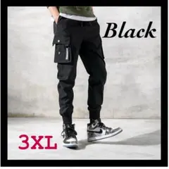 3XL ブラック カーゴパンツ
