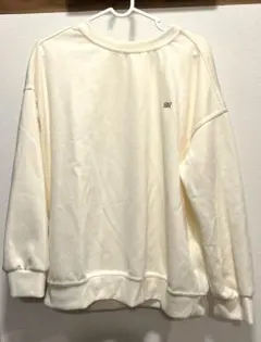 SHEIN SK 刺繍入り クルーネック スウェット アイボリー M 秋服 春服