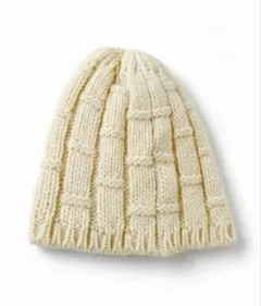 【極美品/日本製】CA4LA モヘア混ニット帽 アイボリー ビーニー