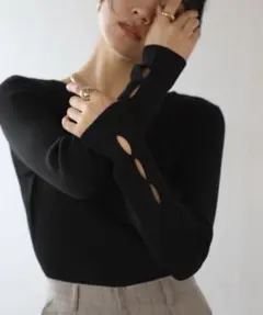 ENↃ ホールドスリーブボートネックニット　ボンジュールサガン