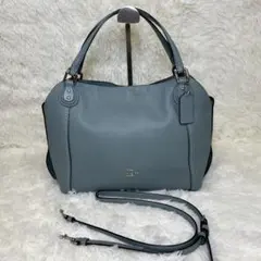 コーチ 57124 レザー 2WAY クロスボディ ショルダー ライトブルー系