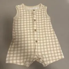 UNIQLO ベビー ロンパース ノースリーブ チェック 60cm