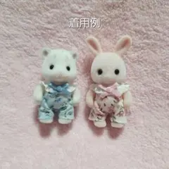 赤ちゃんお洋服2着セット　花柄①水色桃色　ハンドメイド