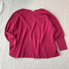 ユニクロ コットンカシミヤ ピンク ニット M ゆるシルエット きれいめ
