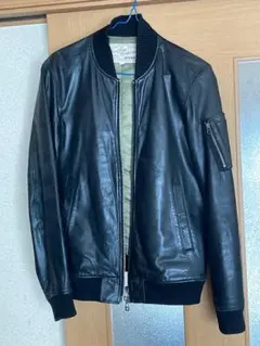 AVIREX 羊革 ラムレザー ジャケット ライダース MA-1　サイズM　黒