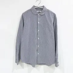 【極美品】ルグラジック　丸襟　ストライプ　コットン　シャツ　ブラウスのサムネイル