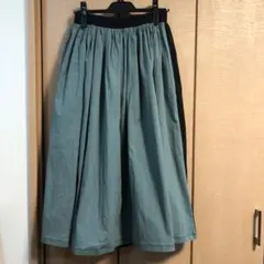 値下げ！ロングスカート⭐︎グリーン×ブラックふんわりシルエット