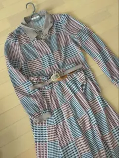 REDYAZEL オリジナル千鳥プリント ブラウス・スカートセットアップ