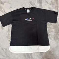 CONVERSE キッズ Tシャツ 重ね着風 ダークグレーのサムネイル