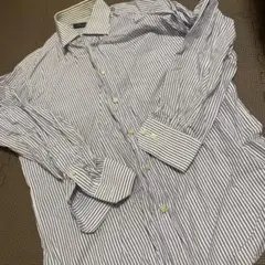 メンズCamicissima 長袖シャツ Mサイズ 青白ストライプ