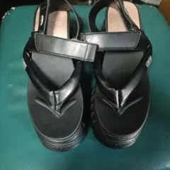 【美品】Yosuke ブラック 厚底 スポーツサンダル ビーチサンダル24cm