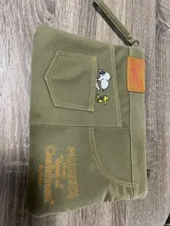 PEANUTS スヌーピーポーチ オリーブグリーン