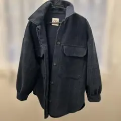 ZARA (ザラ)ダークブルー・チェック柄オーバーシャツ・濃紺・ポケット4つ