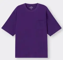 GU ジーユー コットンオーバーサイズT PURPLE M