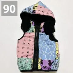 ベビードール　ダウンベスト 90 リバーシブル　ミッキー　baby doll