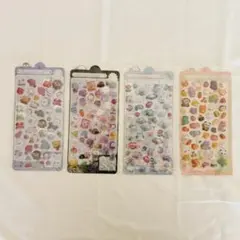 ボンボンドロップ シール 4セット① ぷっくり 立体 デコ 韓国 手帳デコ 新品