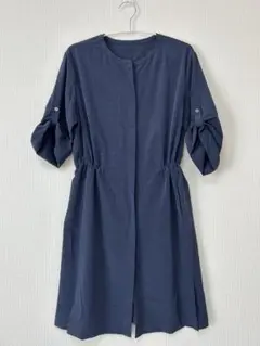 EVEX by KRIZIAシャツワンピース ネイビー L 七分袖 きれいめ