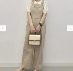 gu デニムサロペットストレートパンツ