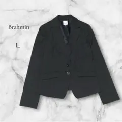 【ブラーミン】Brahmin ブラック テーラードジャケット Lサイズシルク混のサムネイル