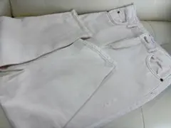 ZARA ダメージ　コットン　ホワイトジーンズ