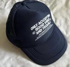 メッシュトラッカーキャップ ブラック ストリート系　Y2K シンプル