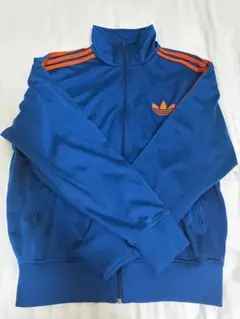 adidas トラックジャケット 青 オレンジ