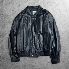 ヴィンテージ 短丈 レザーボンバージャケット 黒 モード 牛革