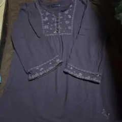 drugstore's パープル刺繍トレーナー