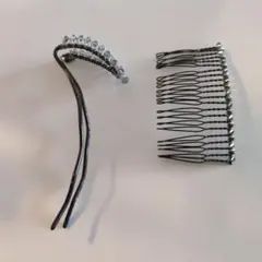 ヘアピンセット メタル クリスタル