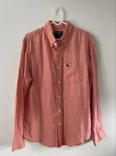 アバクロドット柄 リネンボタンダウンシャツ