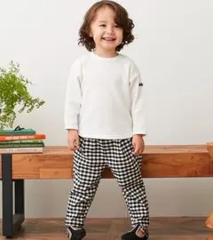 新品　PETIT MAIN チェック柄ストレッチパンツ　90サイズ