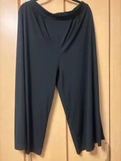 大きいサイズ　Lespoir ブラック ワイドパンツ