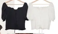 新品　新作　しまむら　らむちゃん　スピンドル　ブラウス　2点セット　白　黒　4L