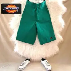 【良品】Dickies ディッキーズ ハーフ/ワークパンツ グリーン チノ 28