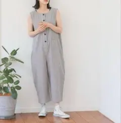 studio clip コットンリネン 2WAY サロペット　ストライプ Fのサムネイル