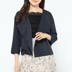 MISCH MASCH 抜き衿ジャケット シンプル オフィス ネイビー (M)