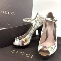 GUCCI グッチ ジョジョコラボ 35 1/2 ヒール サンダル 花柄のサムネイル