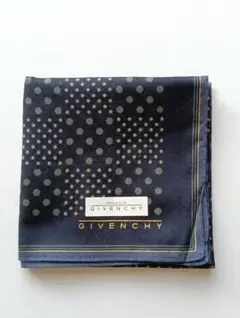GIVENCHY ネイビー ドットハンカチ