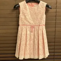 ミニボーデン mini boden ワンピース ドレス ピンク ドット柄 花飾り 