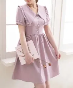 Newlyme フリルでか襟ワンピース M ニューリーミー