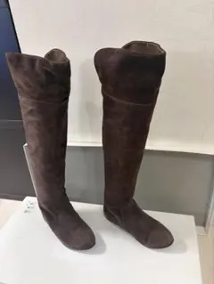 DIANA ブラウン スエード ロングブーツ