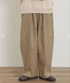 リボン カジュアルパンツ