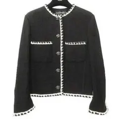 S*e様 CHANEL 96A ツイード ノーカラー ジャケット 44 2XL 2026年最新】CHANEL レディース ノーカラージャケットの人気アイテム